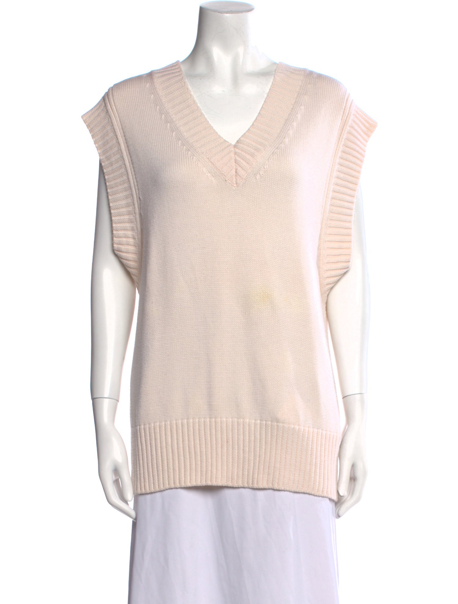 Mark Kenly Domino Tan Merino Wool V-Neck Sweater