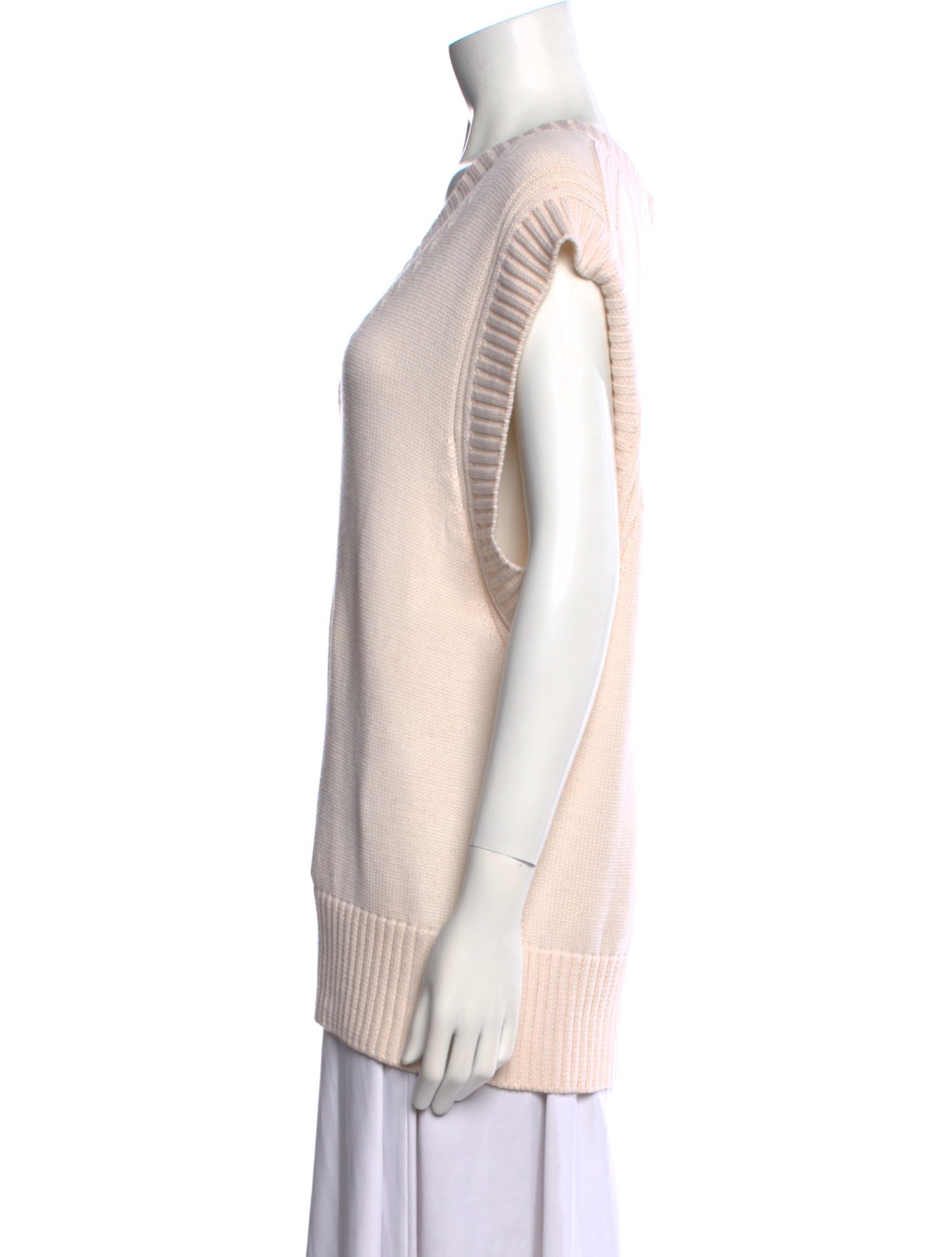 Mark Kenly Domino Tan Merino Wool V-Neck Sweater