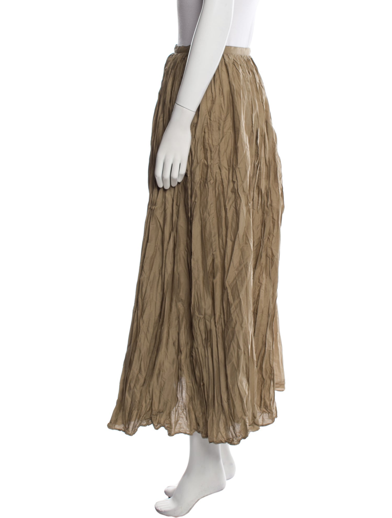 Mark Kenly Domino Tan Pleated Accents Midi Length Skirt w/ Tags