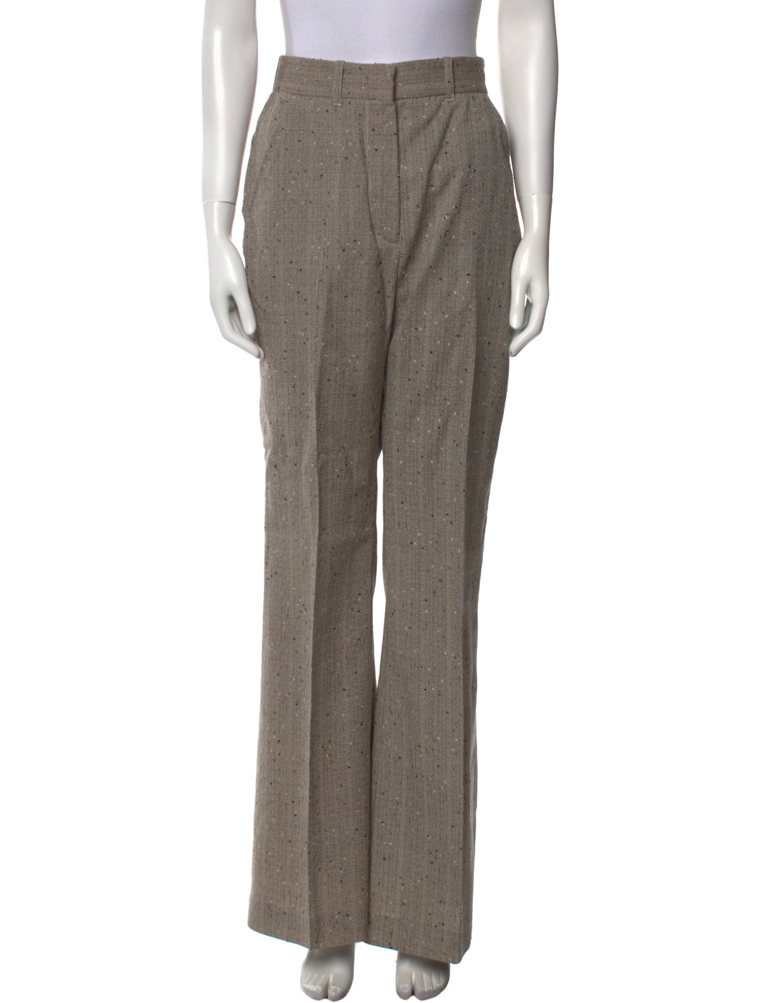 Mark Kenly Domino Tan Wool Wide Leg Pants