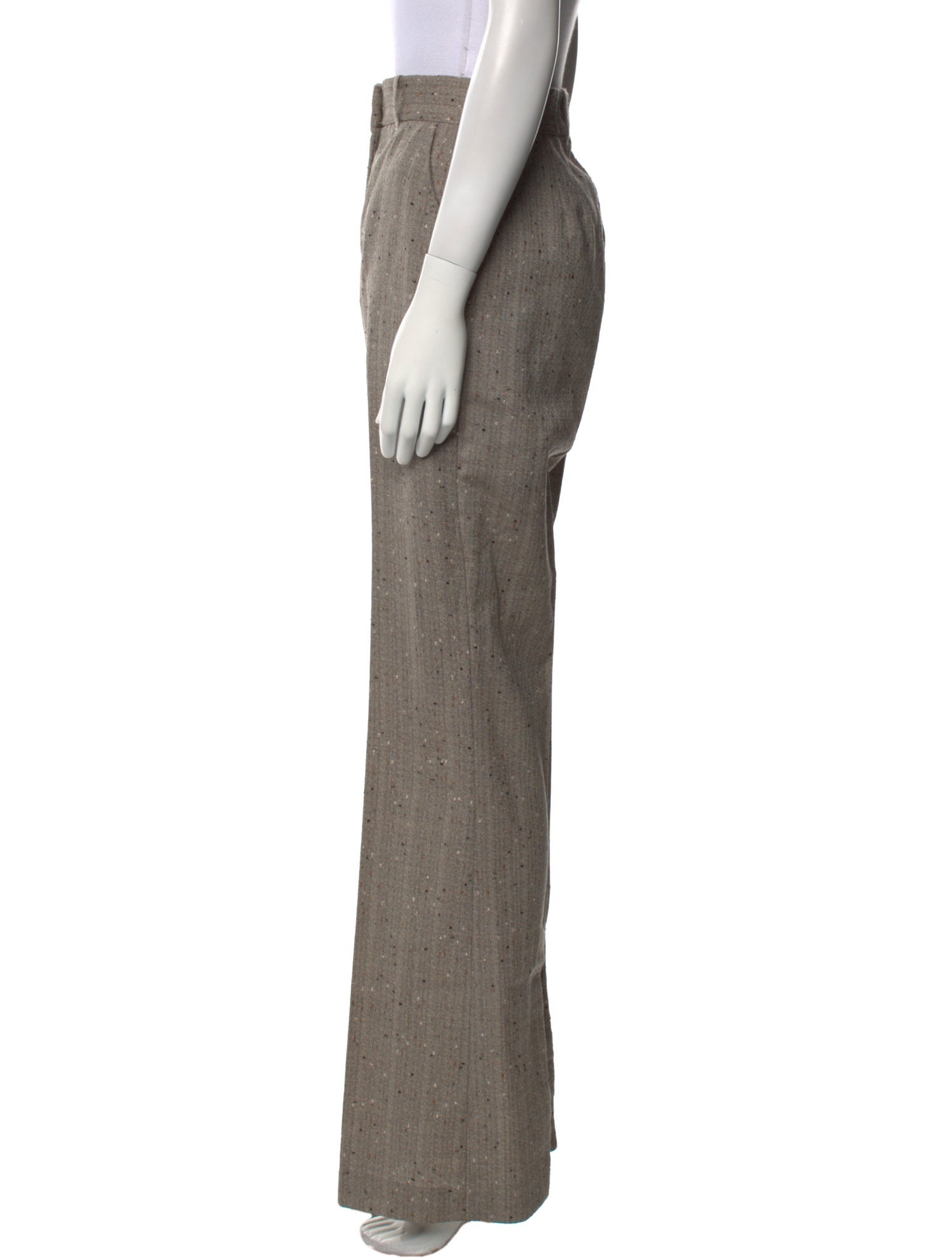 Mark Kenly Domino Tan Wool Wide Leg Pants
