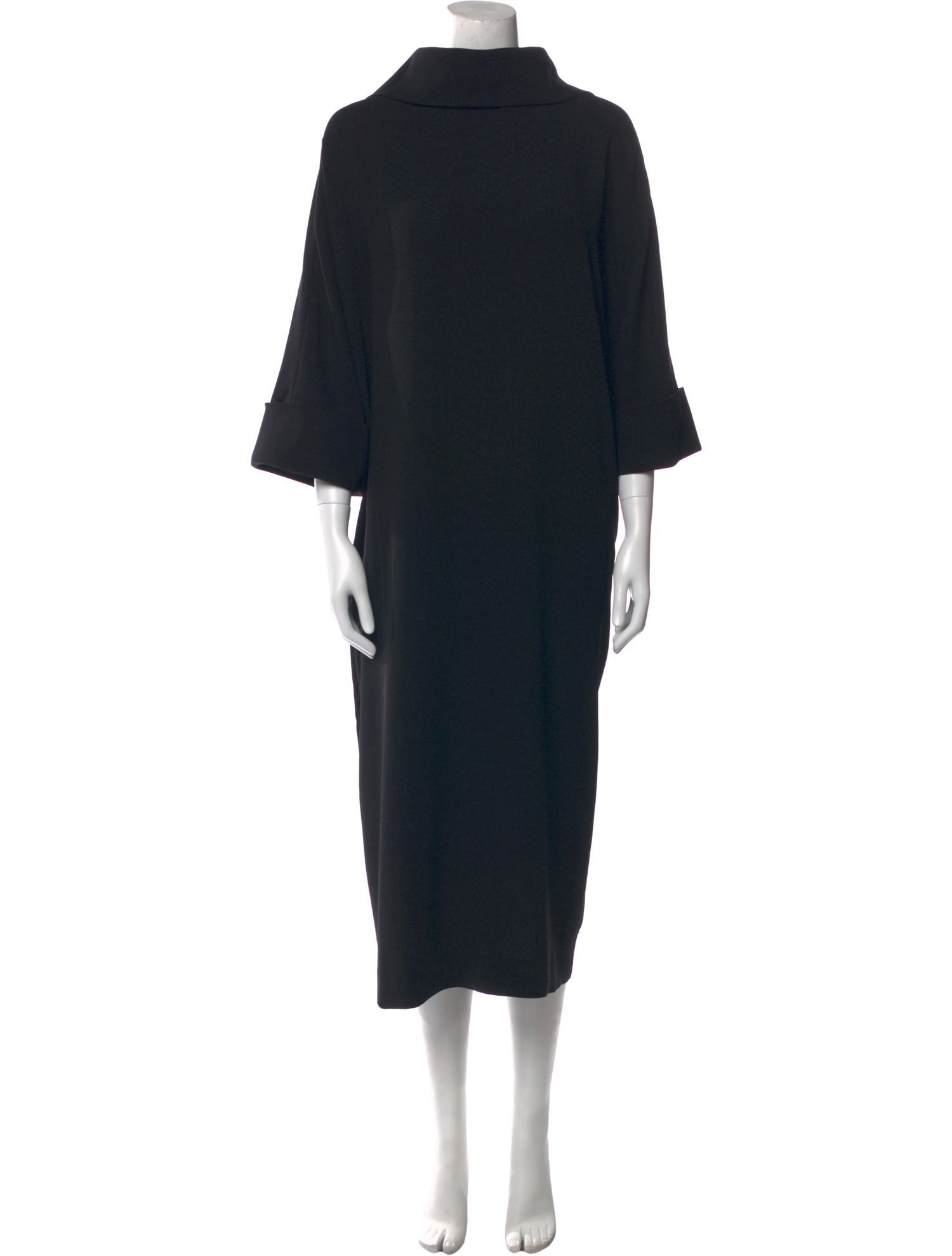 Mark Kenly Domino Tan Turtleneck Long Dress