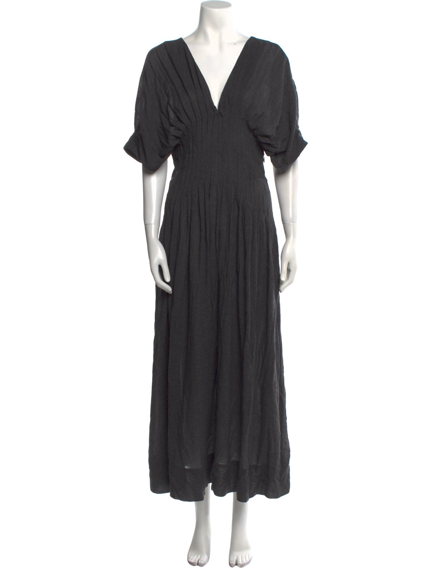 Mark Kenly Domino Tan V-Neck Long Dress