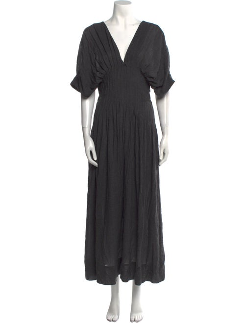 Mark Kenly Domino Tan V-Neck Long Dress