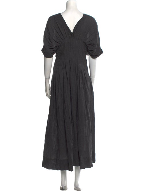 Mark Kenly Domino Tan V-Neck Long Dress