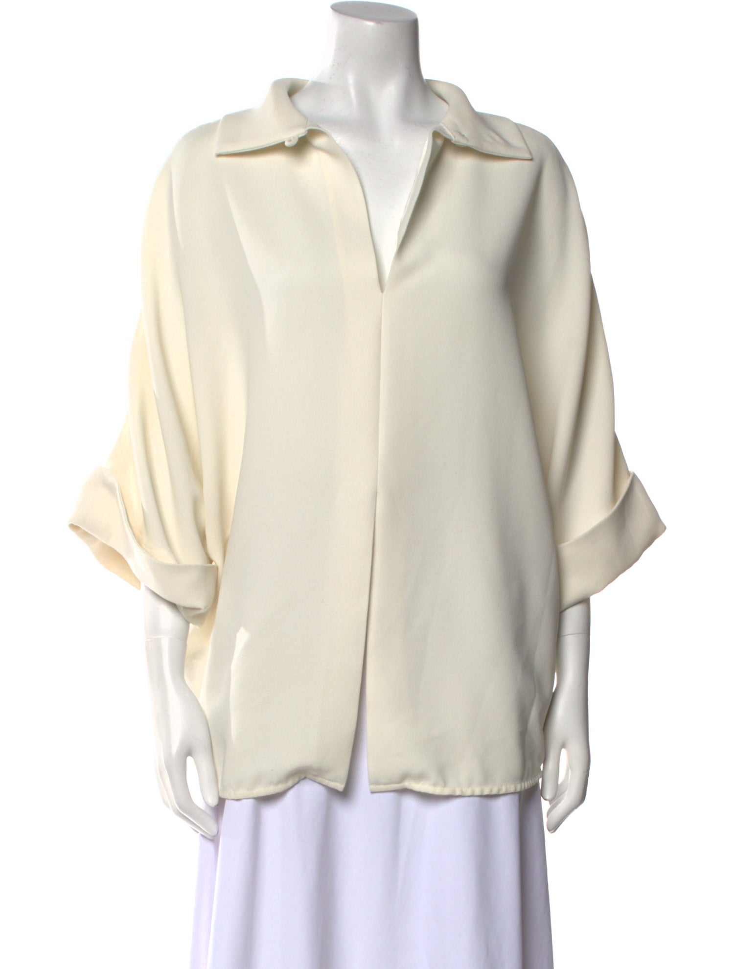 Mark Kenly Domino Tan V-Neck Three-Quarter Sleeve Sweatshirt