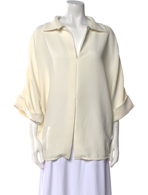 Mark Kenly Domino Tan V-Neck Three-Quarter Sleeve Sweatshirt