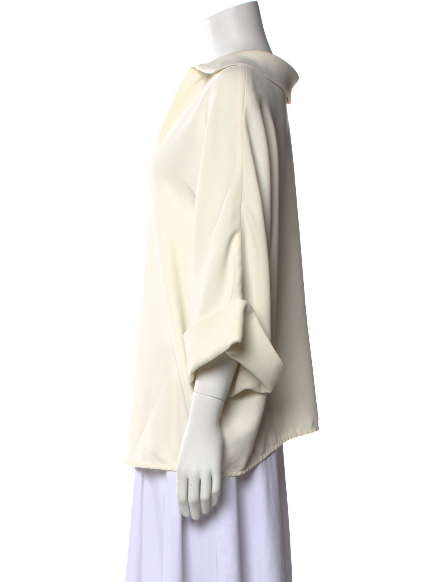 Mark Kenly Domino Tan V-Neck Three-Quarter Sleeve Sweatshirt