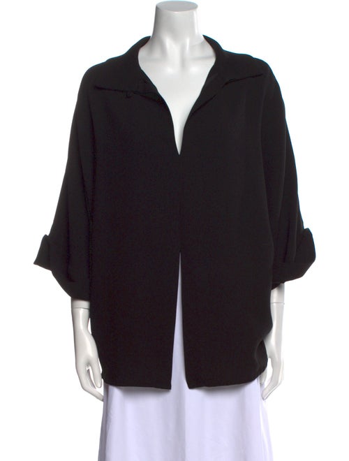 Mark Kenly Domino Tan Three-Quarter Sleeve Button-Up Top