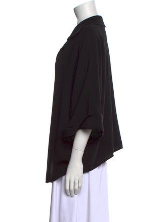 Mark Kenly Domino Tan Three-Quarter Sleeve Button-Up Top