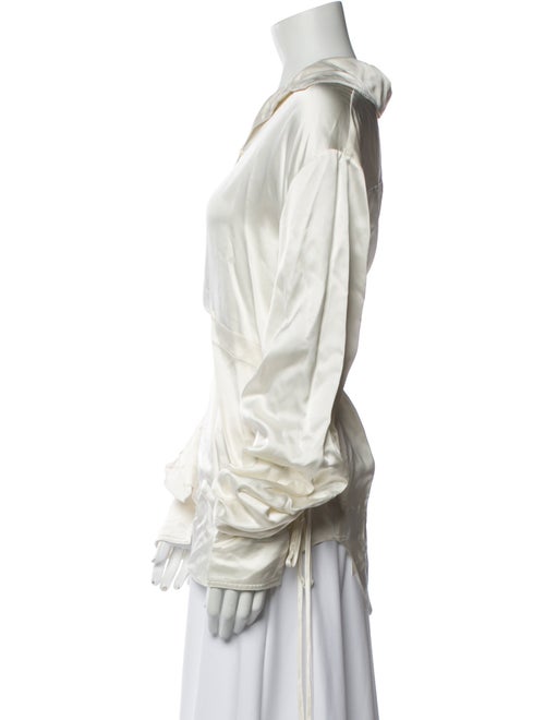 Mark Kenly Domino Tan V-Neck Long Sleeve Blouse