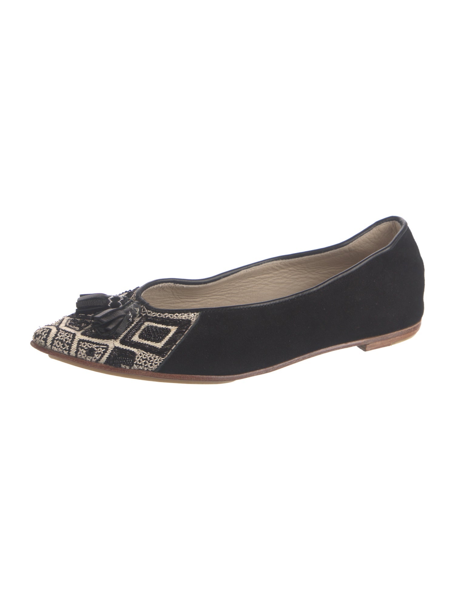 Meher Kakalia Suede Printed Ballet Flats