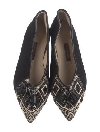 Meher Kakalia Suede Printed Ballet Flats