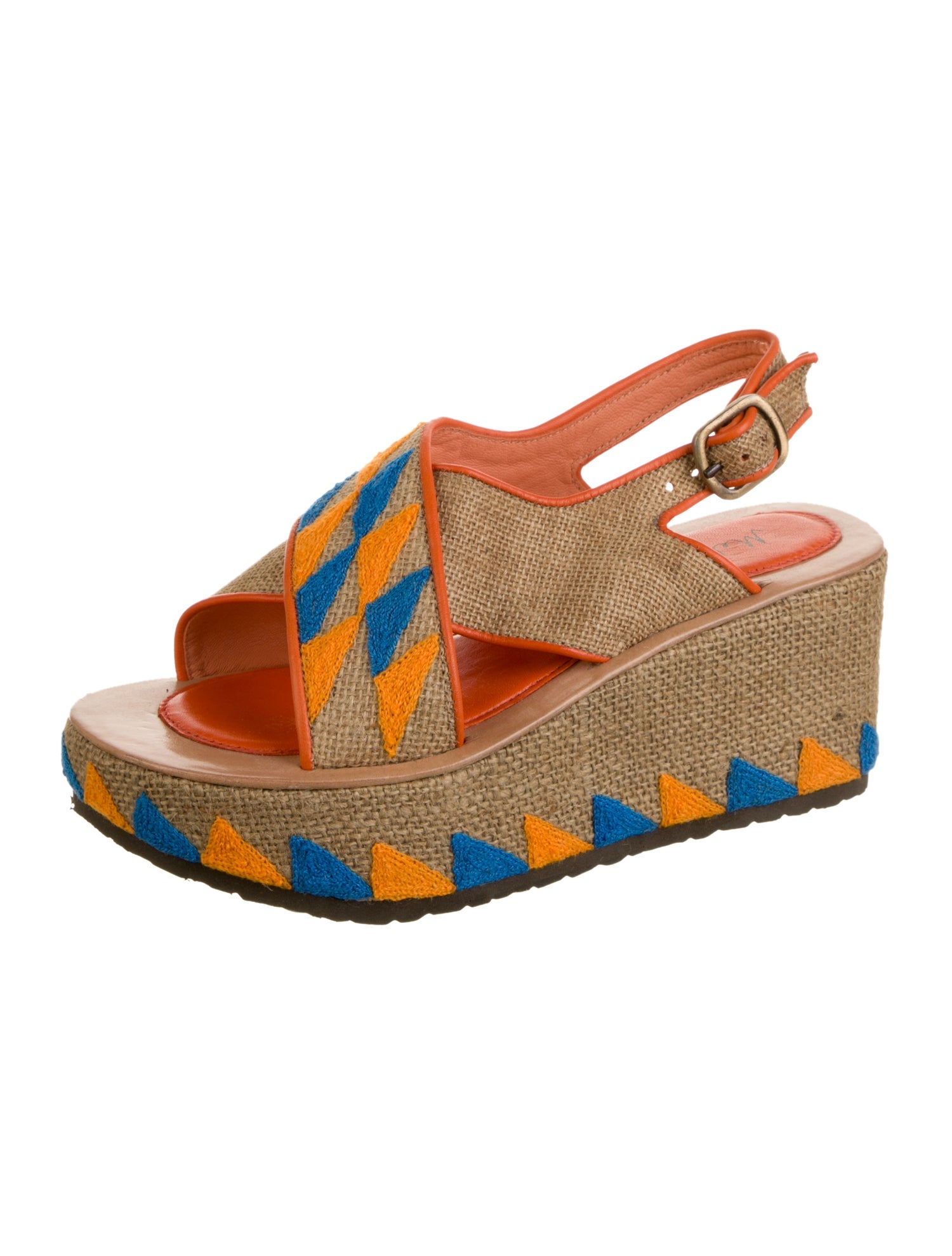 Meher Kakalia Jute Printed Espadrilles w/ Tags