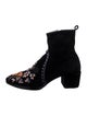Meher Kakalia Suede Embroidered Accent Boots