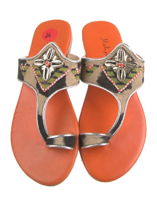 Meher Kakalia Leather Printed Slides