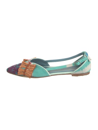 Meher Kakalia Suede Printed D'Orsay Flats