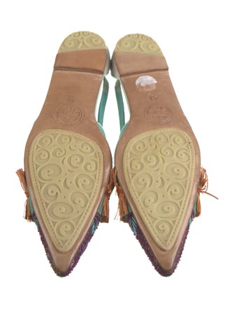 Meher Kakalia Suede Printed D'Orsay Flats