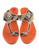Meher Kakalia Leather Printed Flip Flops