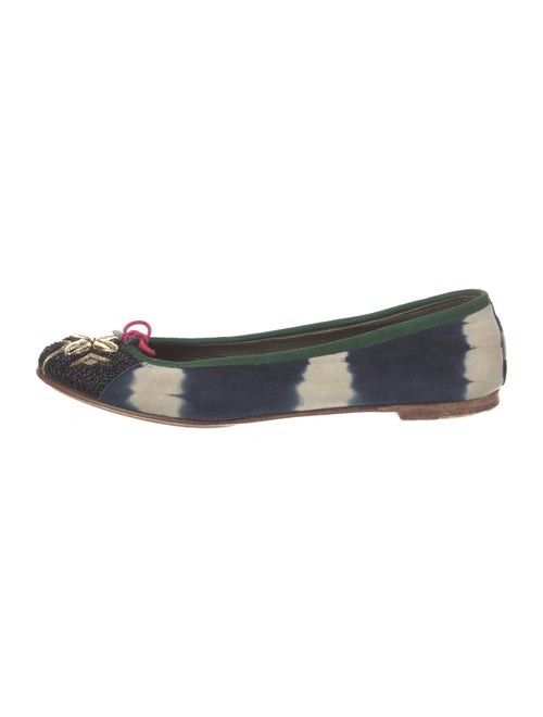 Meher Kakalia Tie-Dye Print Beaded Accents Ballet Flats