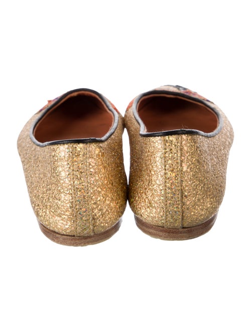 Meher Kakalia Leather Graphic Print Ballet Flats