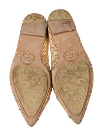 Meher Kakalia Leather Graphic Print Ballet Flats