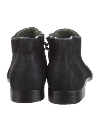 Meher Kakalia Suede Colorblock Pattern Lace-Up Boots