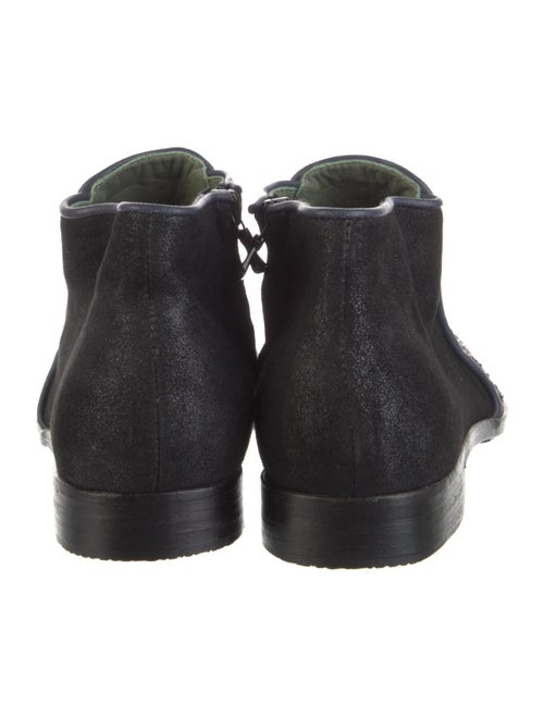 Meher Kakalia Suede Colorblock Pattern Lace-Up Boots