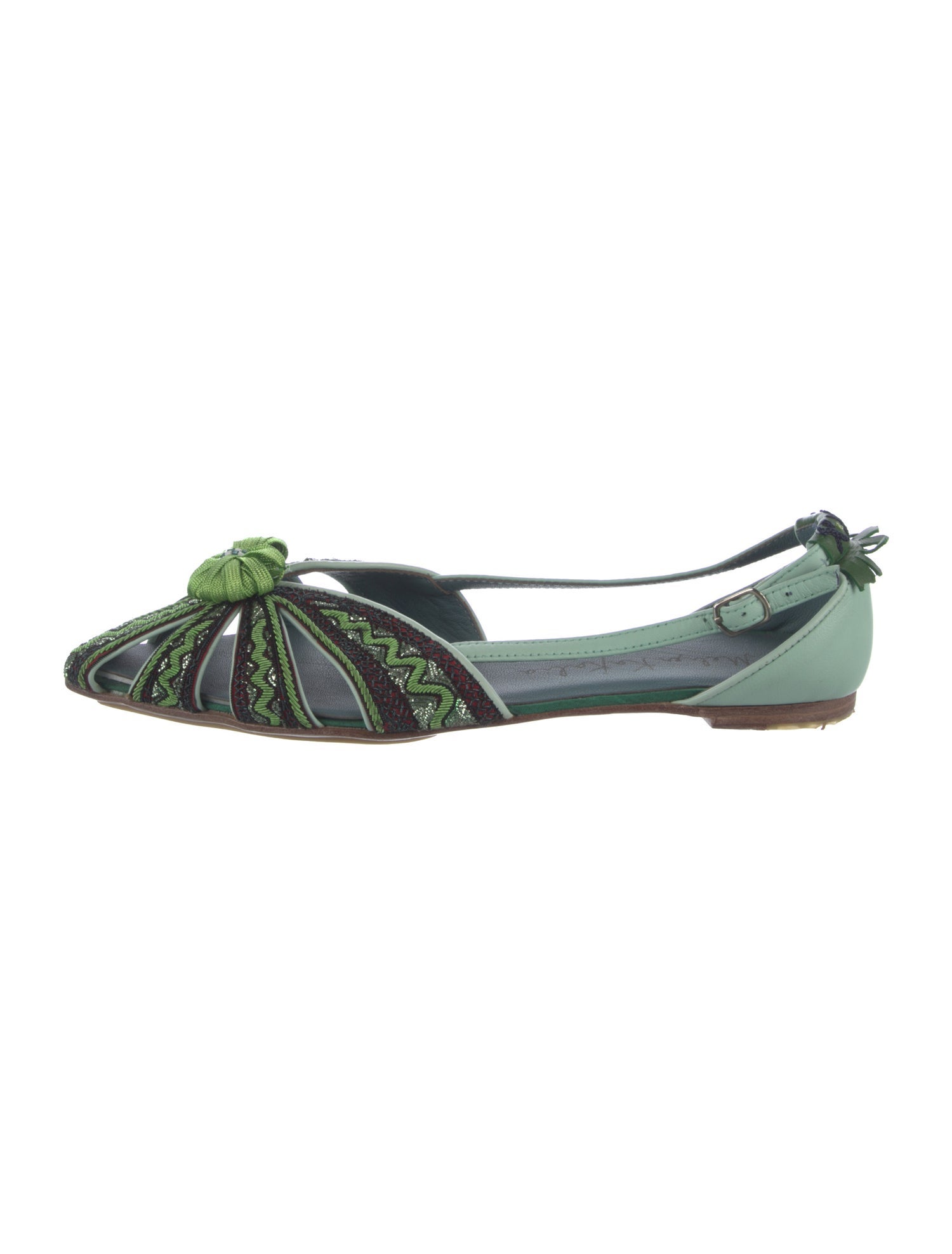 Meher Kakalia Leather Printed D'Orsay Flats