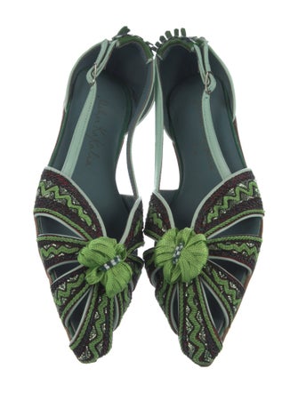 Meher Kakalia Leather Printed D'Orsay Flats