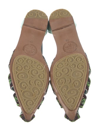 Meher Kakalia Leather Printed D'Orsay Flats