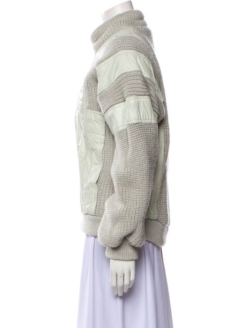 M. Julian Adventures Leather Colorblock Pattern Sweater