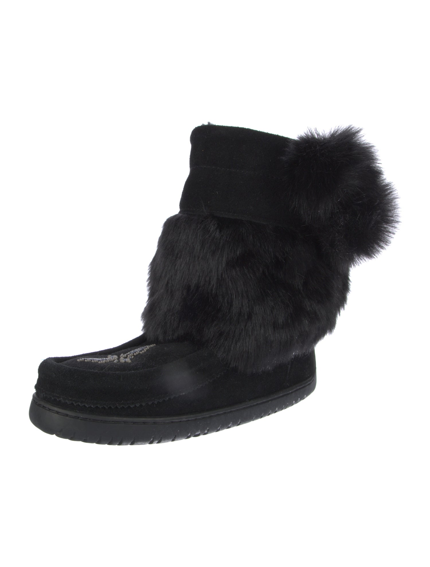 Manitobah Mukluk Suede Beaded Accents Lace-Up Boots