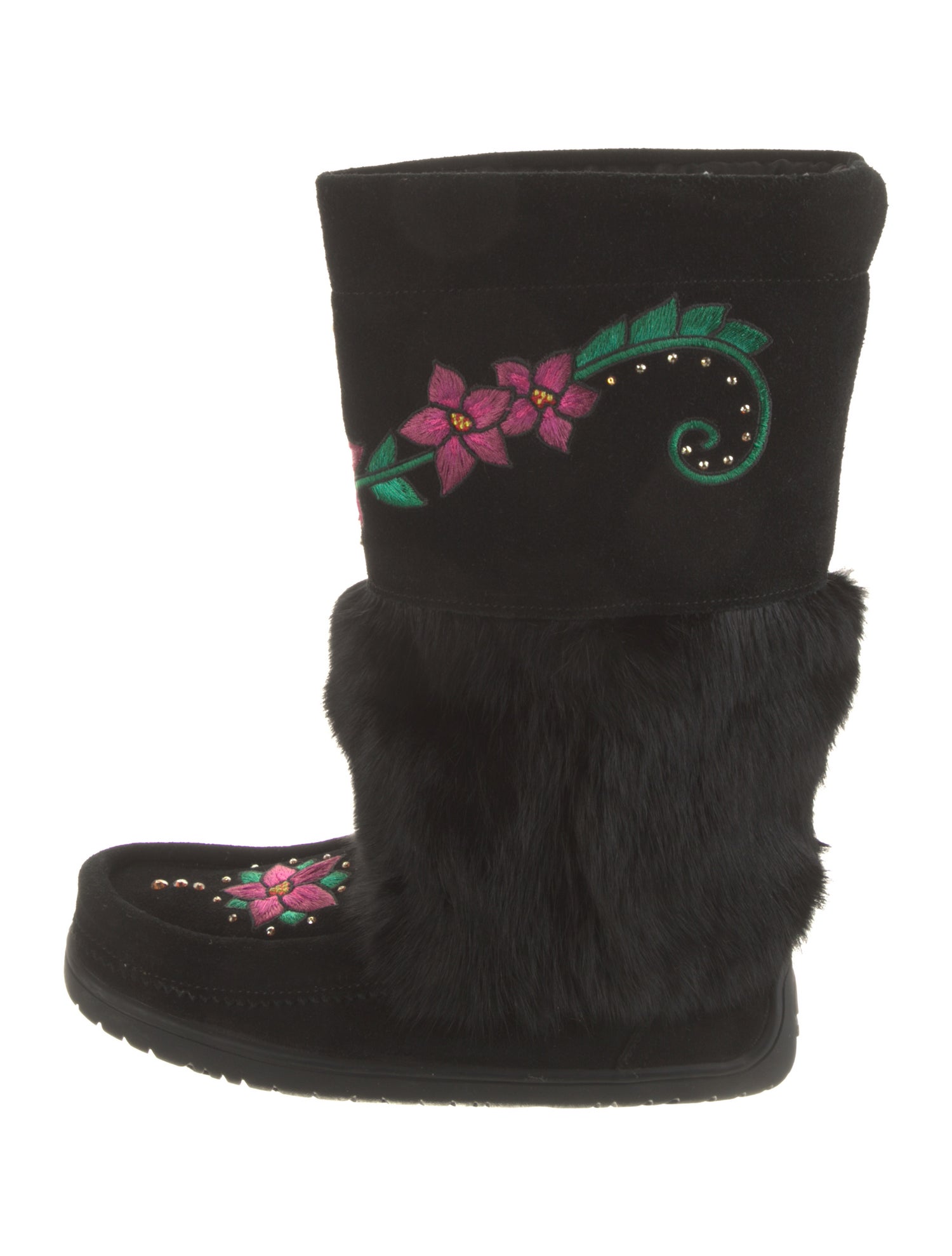Manitobah Mukluk Suede Floral Print Boots