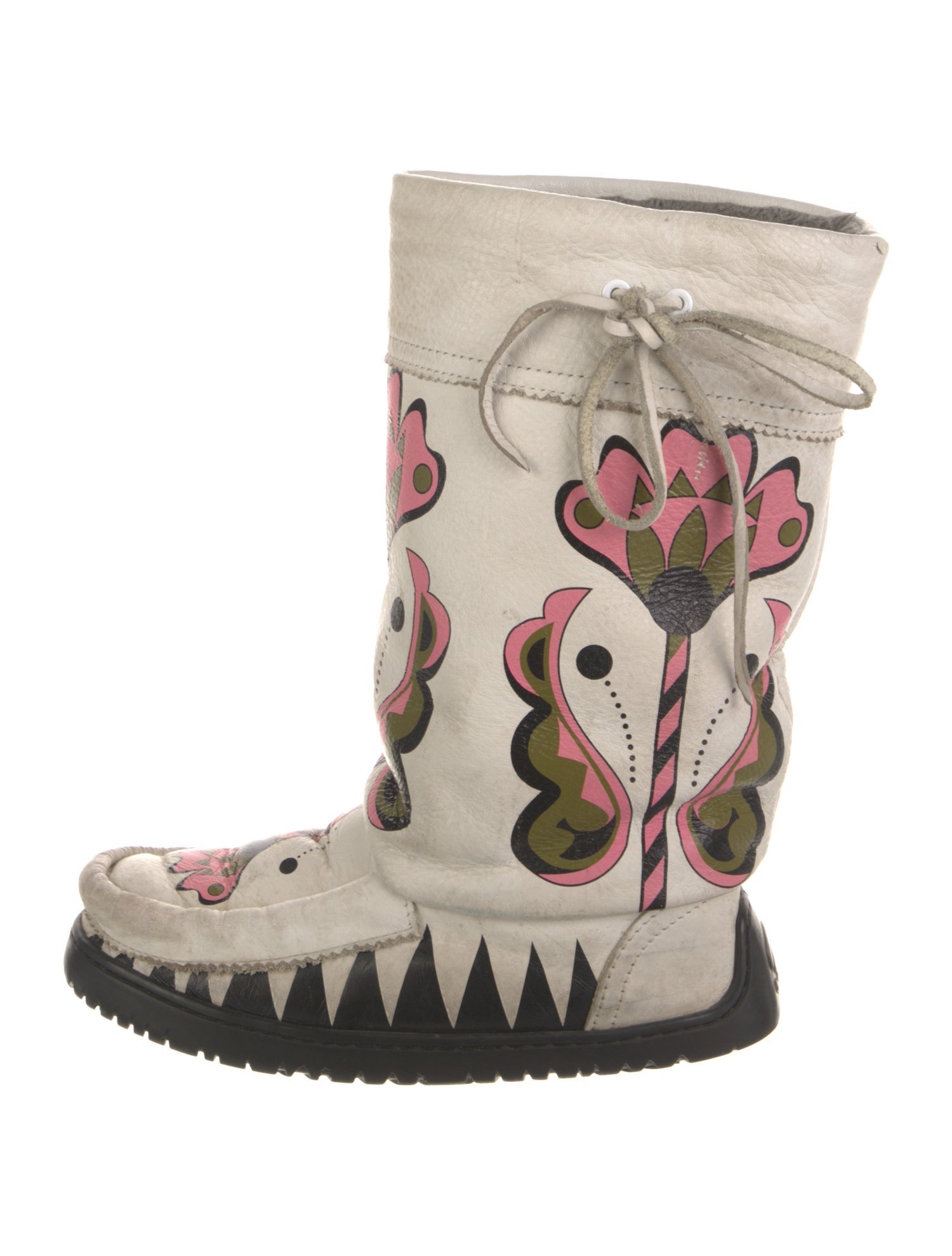 Manitobah Mukluk Leather Floral Print Rain Boots