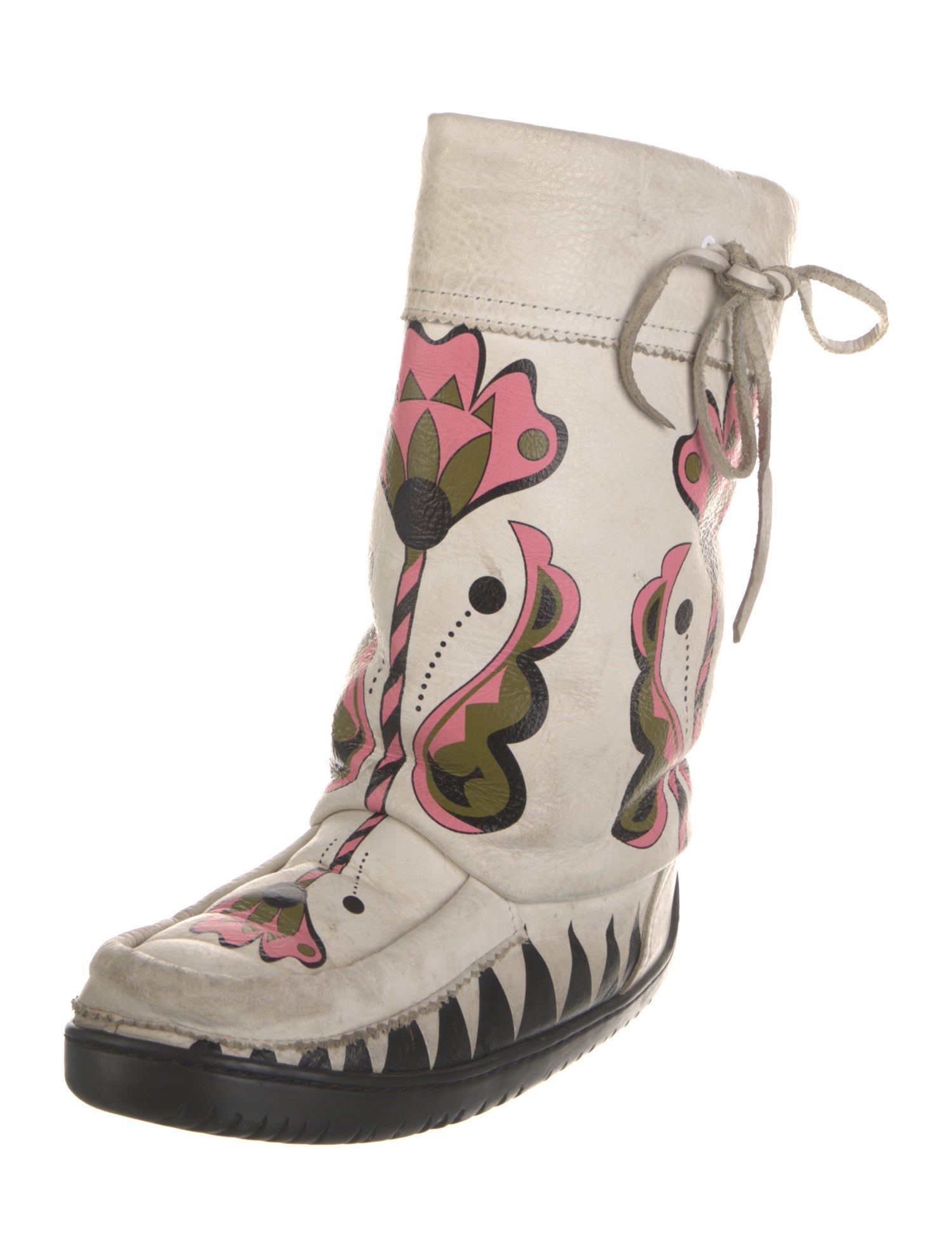 Manitobah Mukluk Leather Floral Print Rain Boots