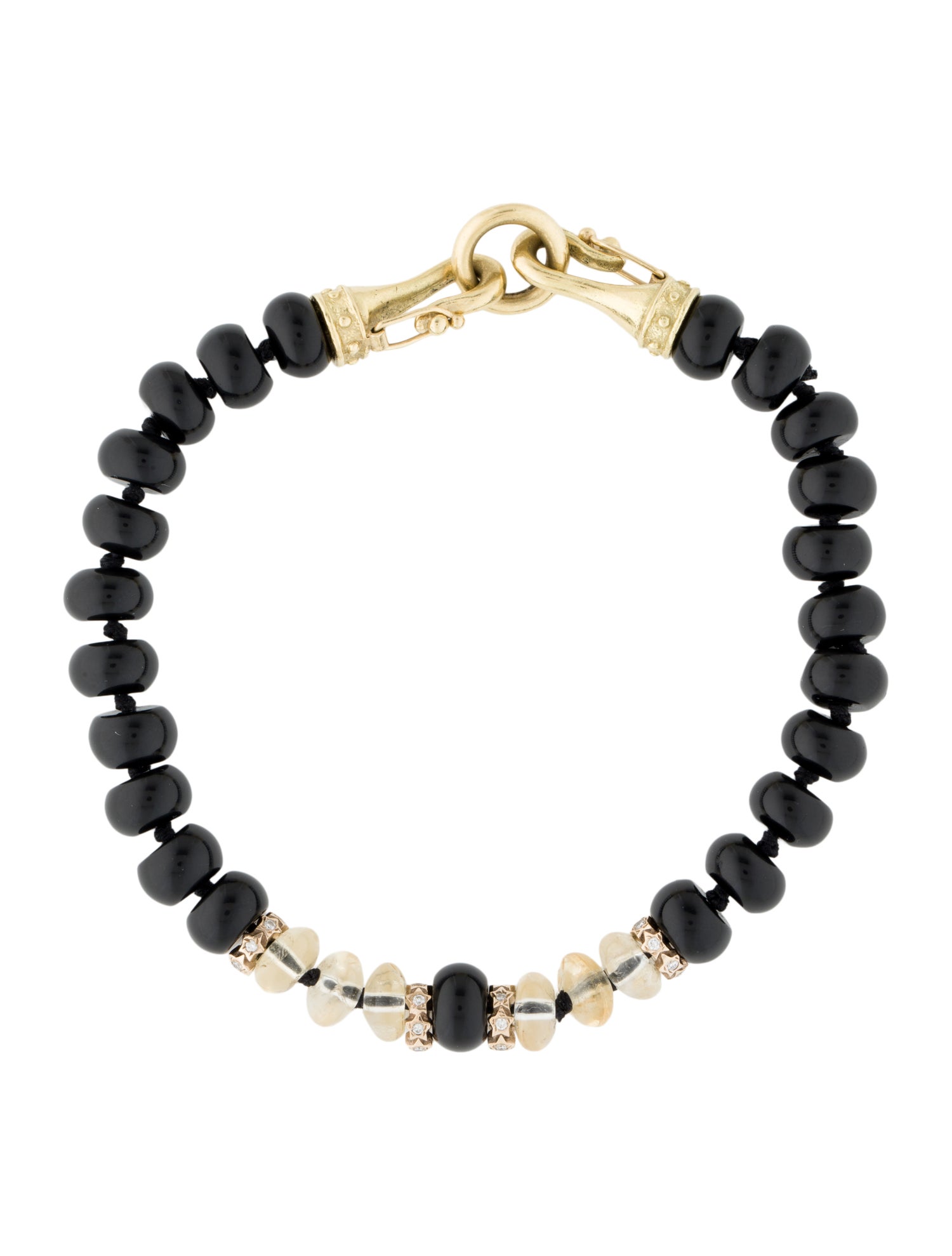 Mahlia Collection 18K Onyx, Citrine & Diamond Bead Bracelet
