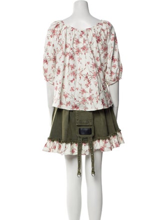 Mahlia Collection Printed Raw-Edge Trim Skirt Set