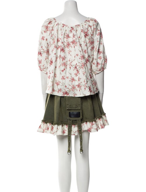 Mahlia Collection Printed Raw-Edge Trim Skirt Set