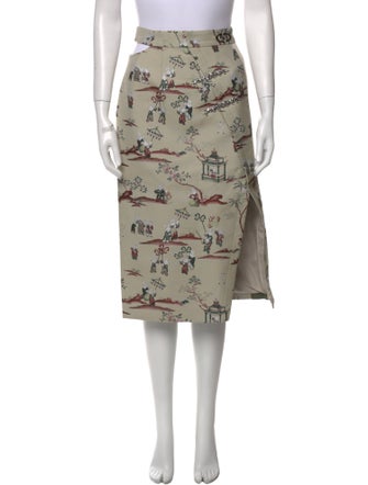 Mukzin Printed Midi Length Skirt