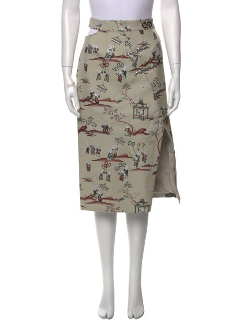 Mukzin Printed Midi Length Skirt