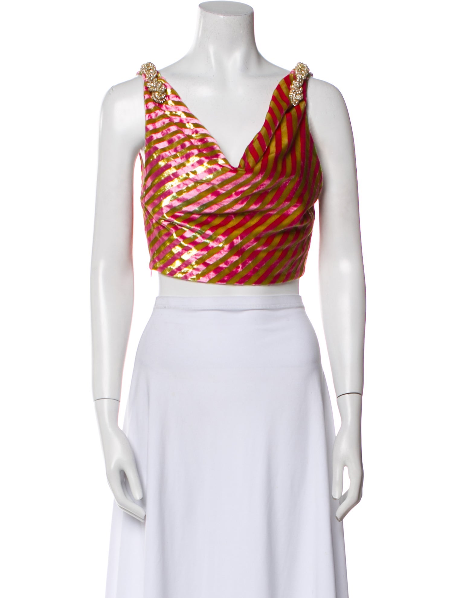 Mukzin Animal Print V-Neck Crop Top