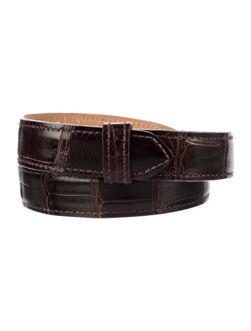 Max Lang Skinny Embossed Leather Belt