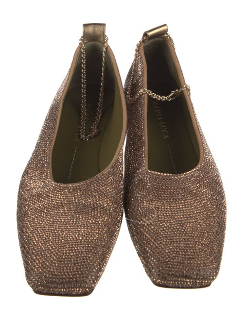 MARIA LUCA Sequins Crystal Embellishments Ballet Flats