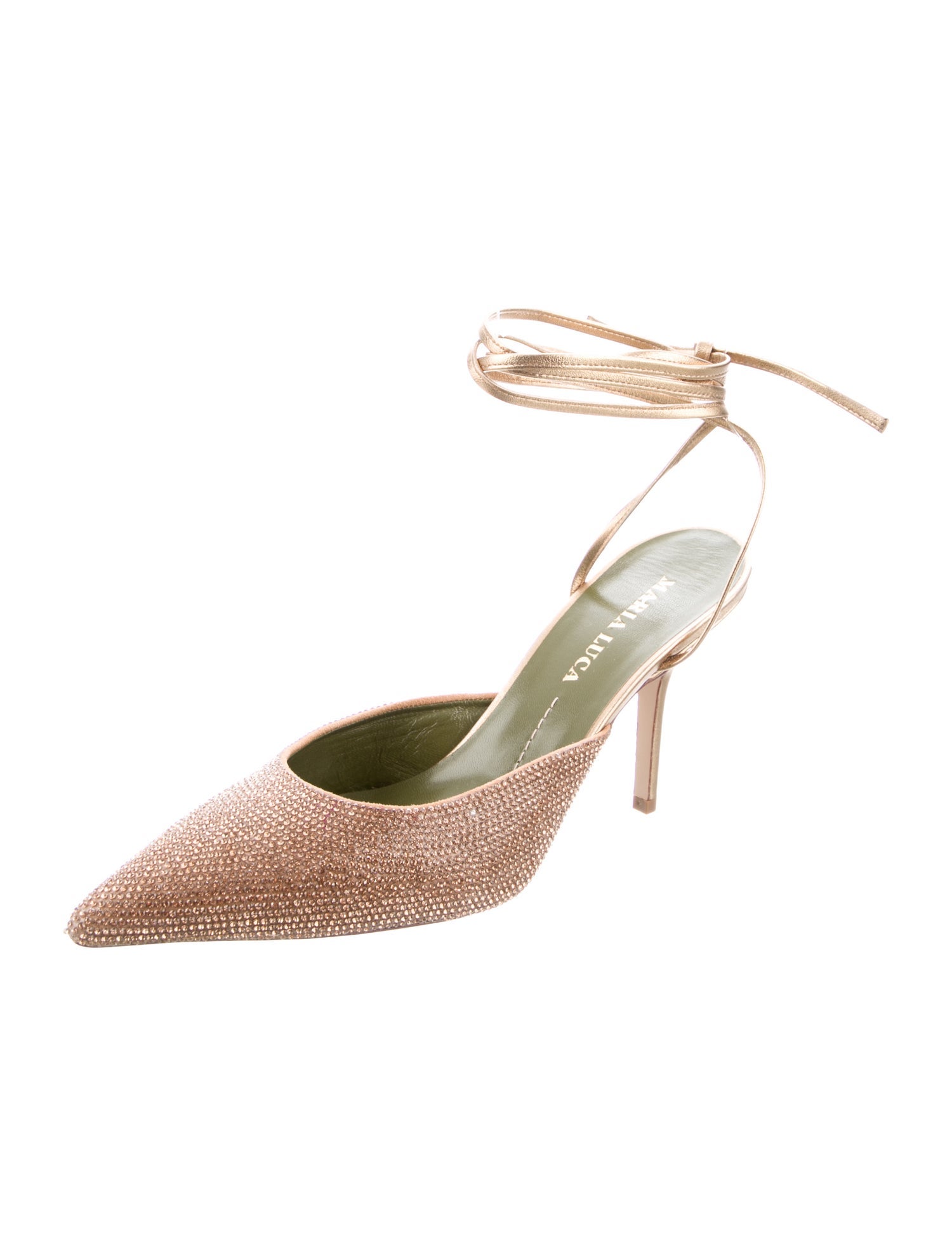 MARIA LUCA Crystal Slingback Pumps