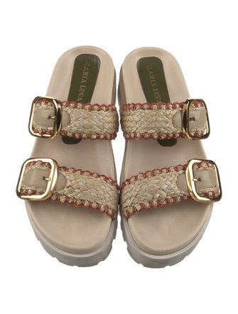 MARIA LUCA Raffia Slides