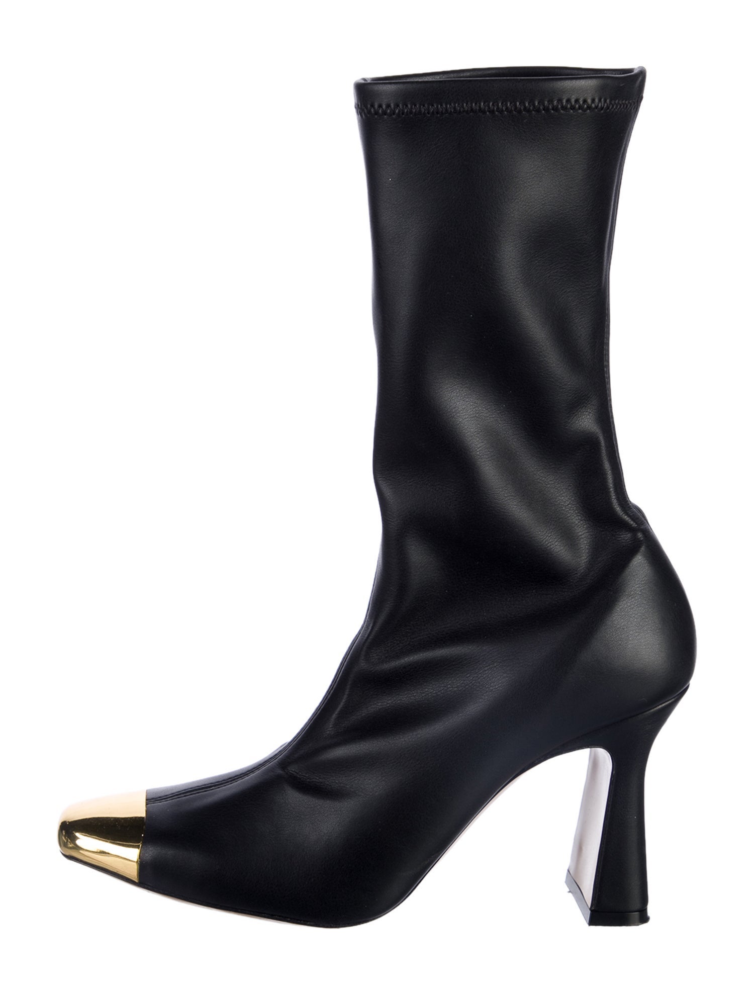 MARIA LUCA Leather Colorblock Pattern Sock Boots