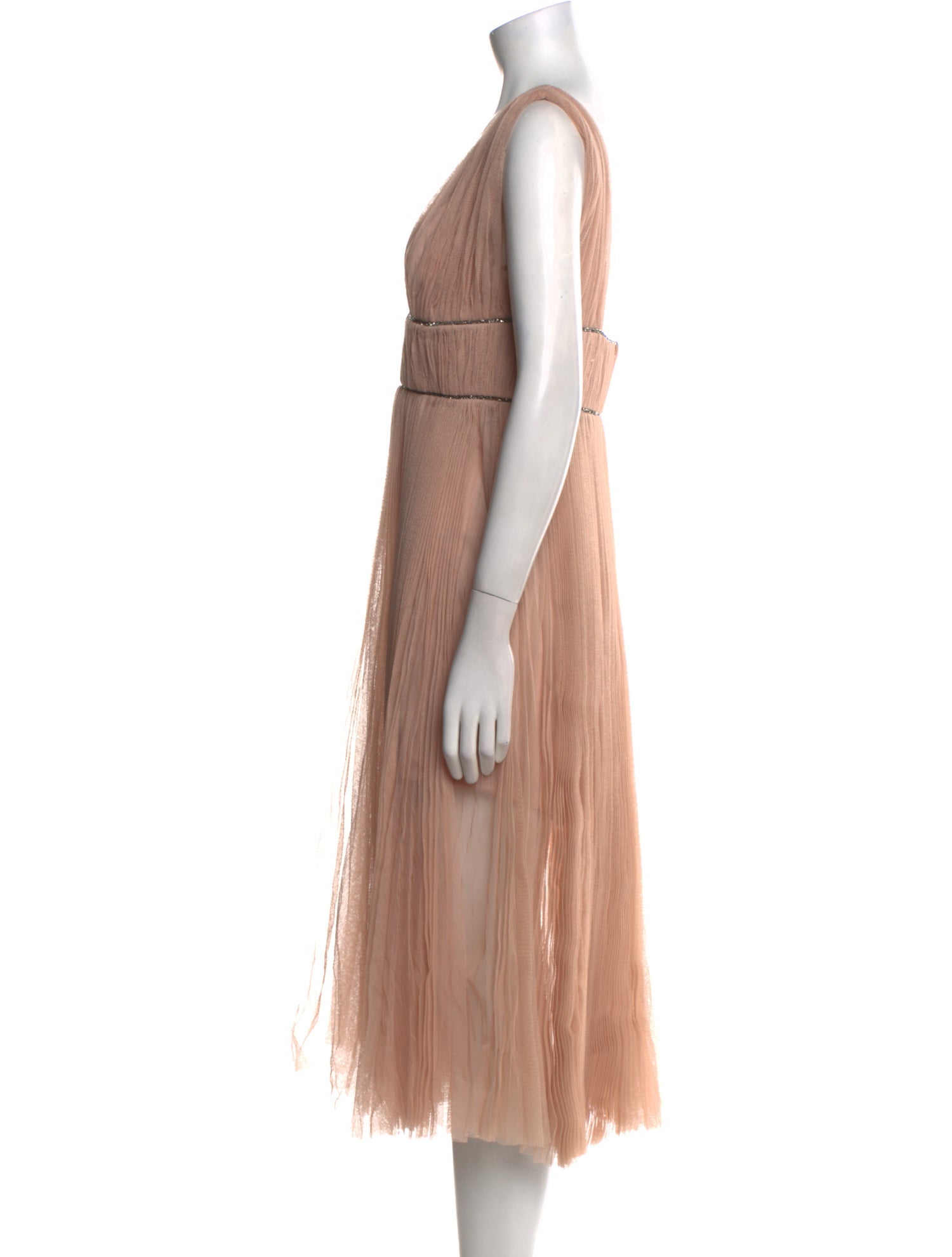 MARIA LUCA V-Neck Midi Length Dress