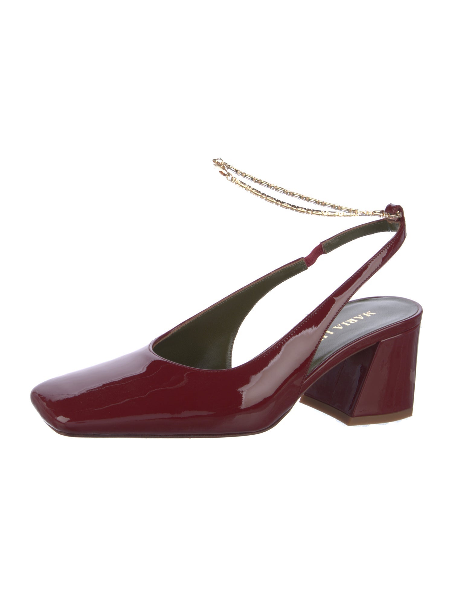 MARIA LUCA Patent Leather Slingback Flats