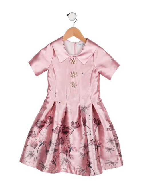 Mama Luma Girls' Floral Short Sleeve Dress